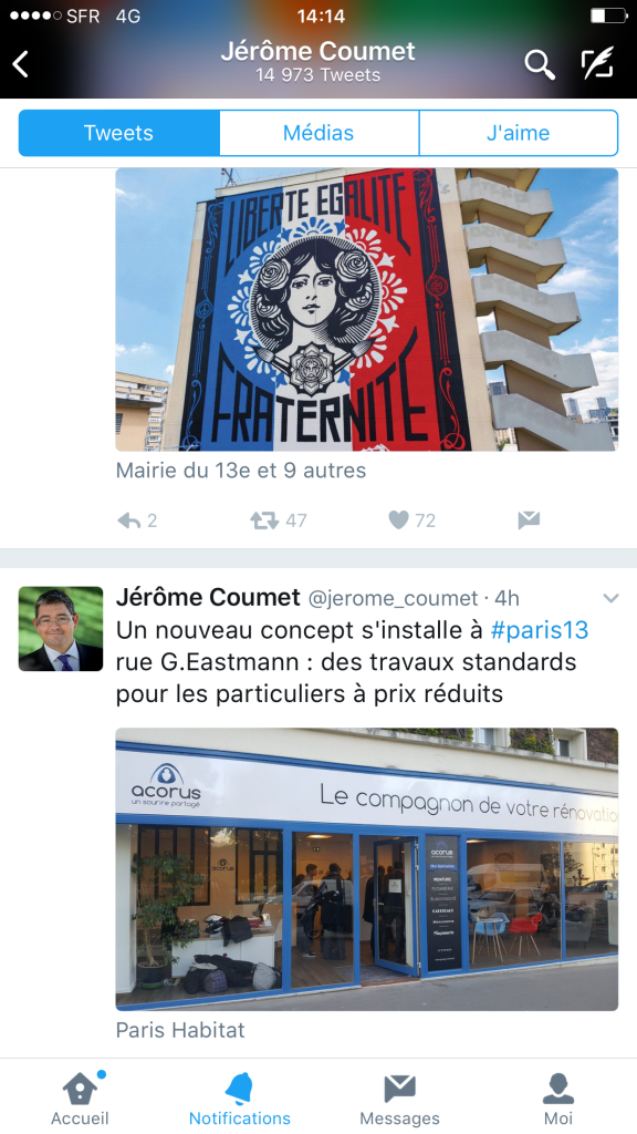 tweet agence Acorus Paris